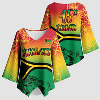 Hapi 45th Indipendens Dei Vanuatu Kimono Sleeve Blouse Yumi 1980 with Vanuatuan Beach Landscape - Polynesian Pride