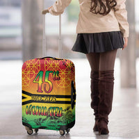 Hapi 45th Indipendens Dei Vanuatu Luggage Cover Yumi 1980 with Vanuatuan Beach Landscape LT9 - Polynesian Pride