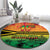 Hapi 45th Indipendens Dei Vanuatu Round Carpet Yumi 1980 with Vanuatuan Beach Landscape