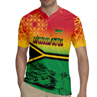 Hapi 45th Indipendens Dei Vanuatu Rugby Jersey Yumi 1980 with Vanuatuan Beach Landscape