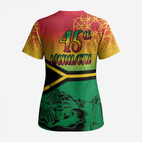 Hapi 45th Indipendens Dei Vanuatu Scrub Top Yumi 1980 with Vanuatuan Beach Landscape - Polynesian Pride