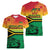 Hapi 45th Indipendens Dei Vanuatu Women V-Neck T-Shirt Yumi 1980 with Vanuatuan Beach Landscape