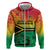 Hapi 45th Indipendens Dei Vanuatu Zip Hoodie Yumi 1980 with Vanuatuan Beach Landscape