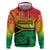 Hapi 45th Indipendens Dei Vanuatu Zip Hoodie Yumi 1980 with Vanuatuan Beach Landscape