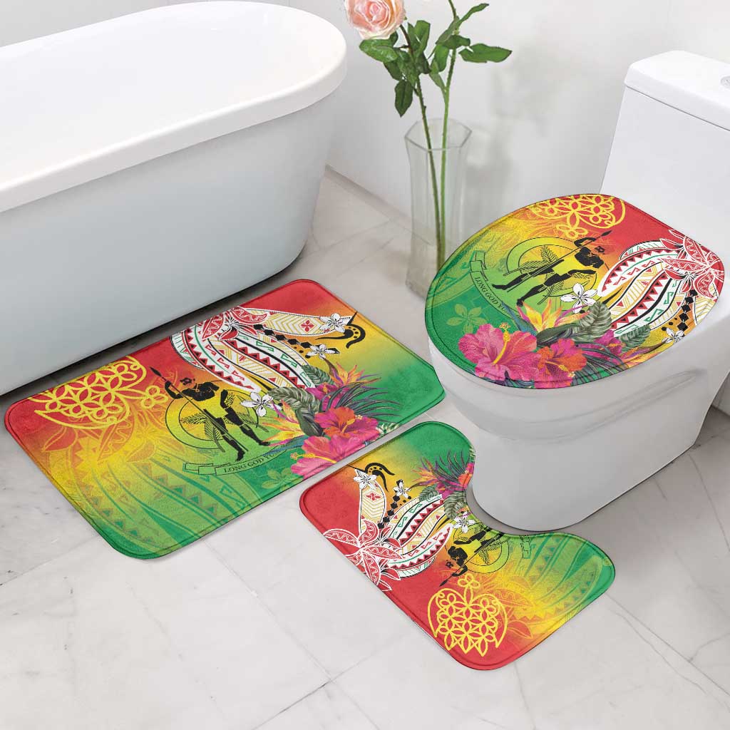 Vanuatu 45th Anniversary Bathroom Set Polynesian with Sand Drawing Pattern - Polynesian Pride