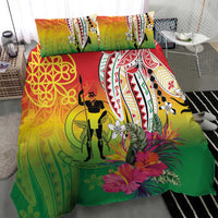 Vanuatu 45th Anniversary Bedding Set Polynesian with Sand Drawing Pattern