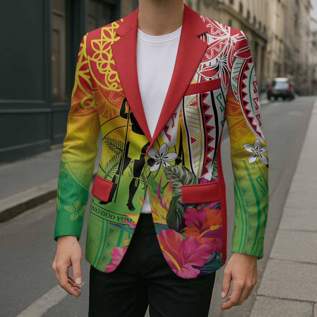 Vanuatu 45th Anniversary Blazer Polynesian with Sand Drawing Pattern - Polynesian Pride