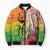 Vanuatu 45th Anniversary Bomber Puffer Jacket Polynesian with Sand Drawing Pattern - Polynesian Pride