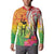 Vanuatu 45th Anniversary Button Sweatshirt Polynesian with Sand Drawing Pattern
