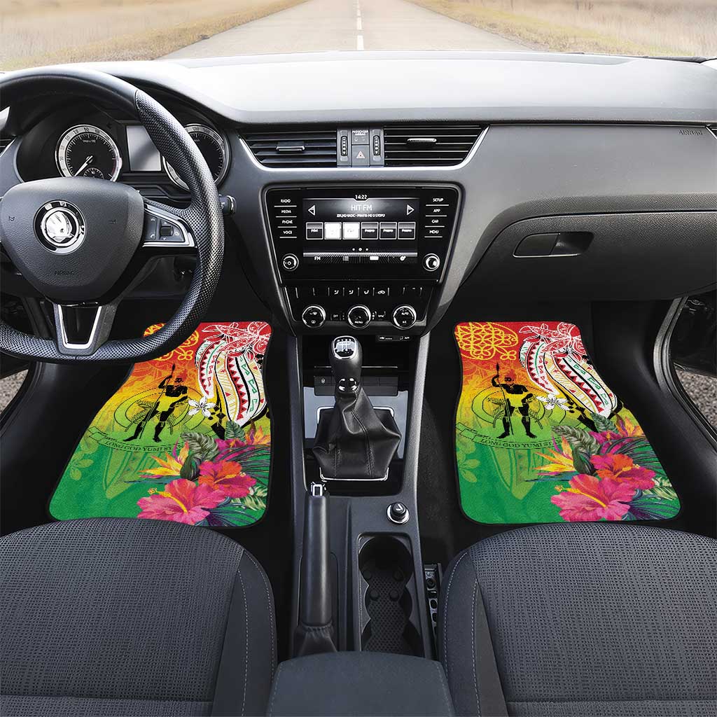 Vanuatu 45th Anniversary Car Mats Polynesian with Sand Drawing Pattern