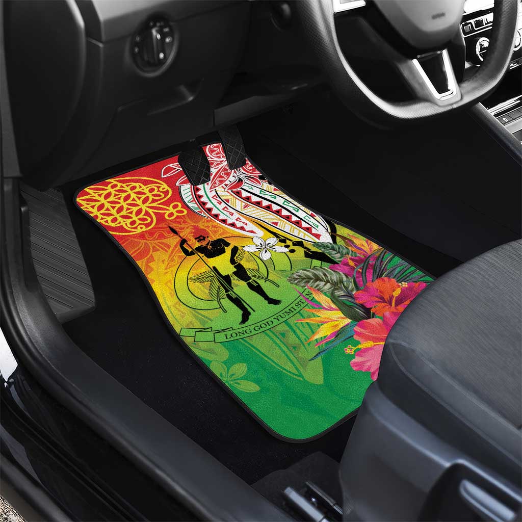 Vanuatu 45th Anniversary Car Mats Polynesian with Sand Drawing Pattern