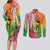 Vanuatu 45th Anniversary Couples Matching Long Sleeve Bodycon Dress and Long Sleeve Button Shirt Polynesian with Sand Drawing Pattern