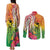 Vanuatu 45th Anniversary Couples Matching Tank Maxi Dress and Long Sleeve Button Shirt Polynesian with Sand Drawing Pattern