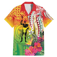 Vanuatu 45th Anniversary Family Matching Mermaid Dress and Hawaiian Shirt Polynesian with Sand Drawing Pattern