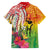 Vanuatu 45th Anniversary Family Matching Puletasi and Hawaiian Shirt Polynesian with Sand Drawing Pattern