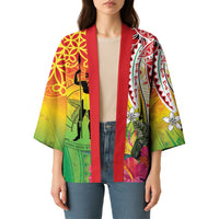 Vanuatu 45th Anniversary Kimono Polynesian with Sand Drawing Pattern - Polynesian Pride