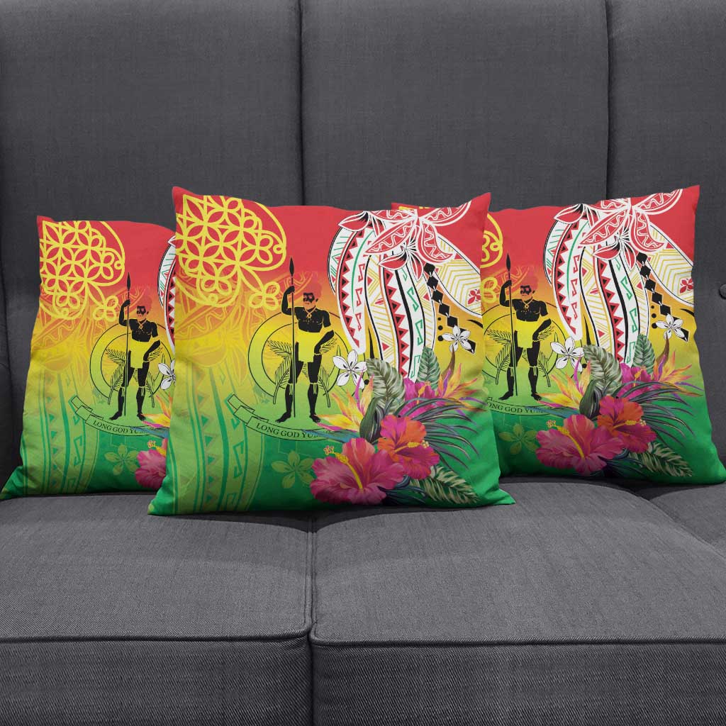 Vanuatu 45th Anniversary Pillow Cover Polynesian with Sand Drawing Pattern - Polynesian Pride