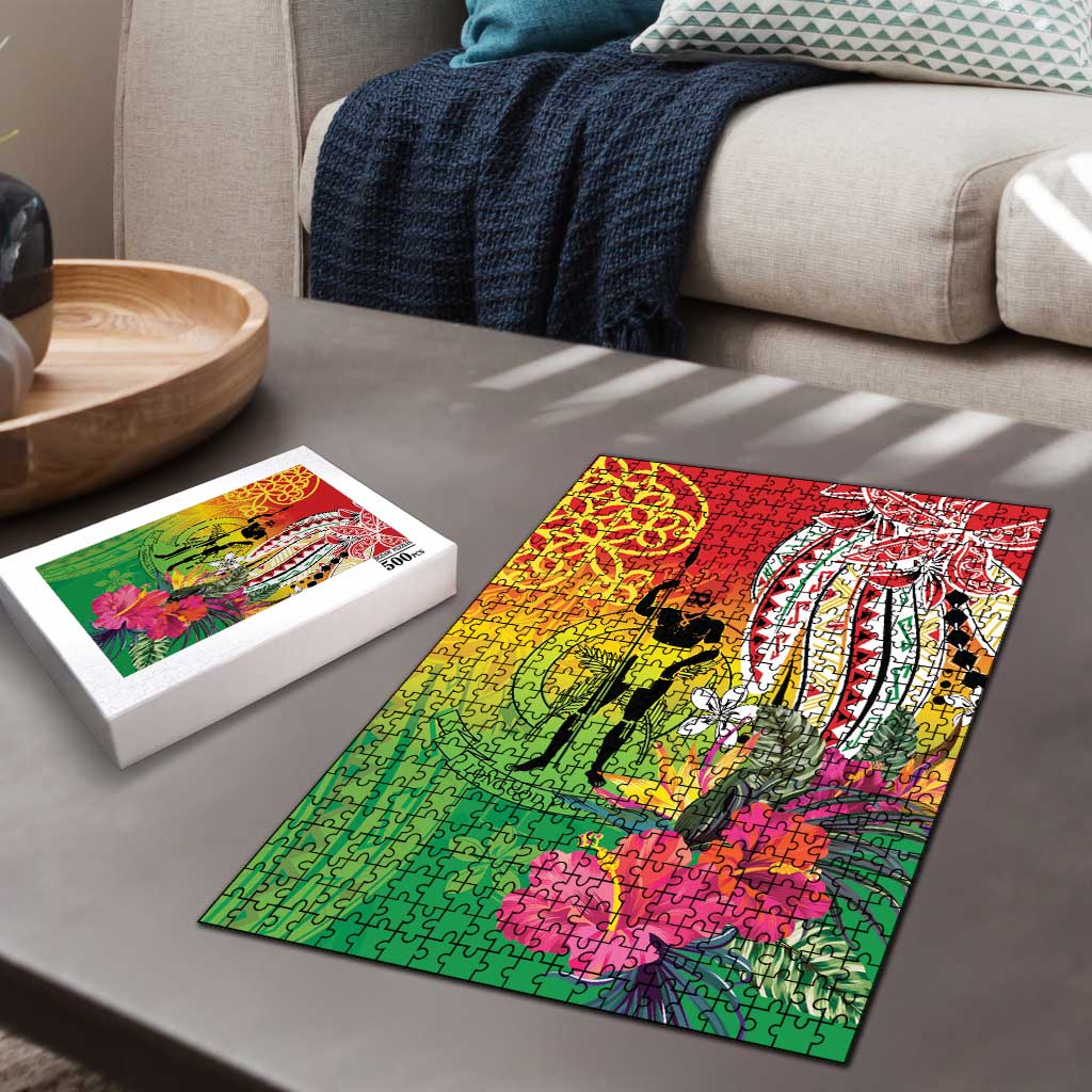 Vanuatu 45th Anniversary Puzzle Polynesian with Sand Drawing Pattern - Polynesian Pride