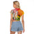 Vanuatu 45th Anniversary Raglan Cropped T Shirt Polynesian with Sand Drawing Pattern