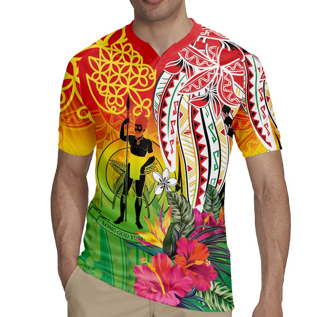 Vanuatu 45th Anniversary Rugby Jersey Polynesian with Sand Drawing Pattern