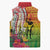 Vanuatu 45th Anniversary Sleeveless Puffer Jacket Polynesian with Sand Drawing Pattern - Polynesian Pride