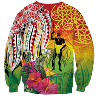 Vanuatu 45th Anniversary Sweatshirt Polynesian with Sand Drawing Pattern