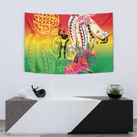 Vanuatu 45th Anniversary Tapestry Polynesian with Sand Drawing Pattern