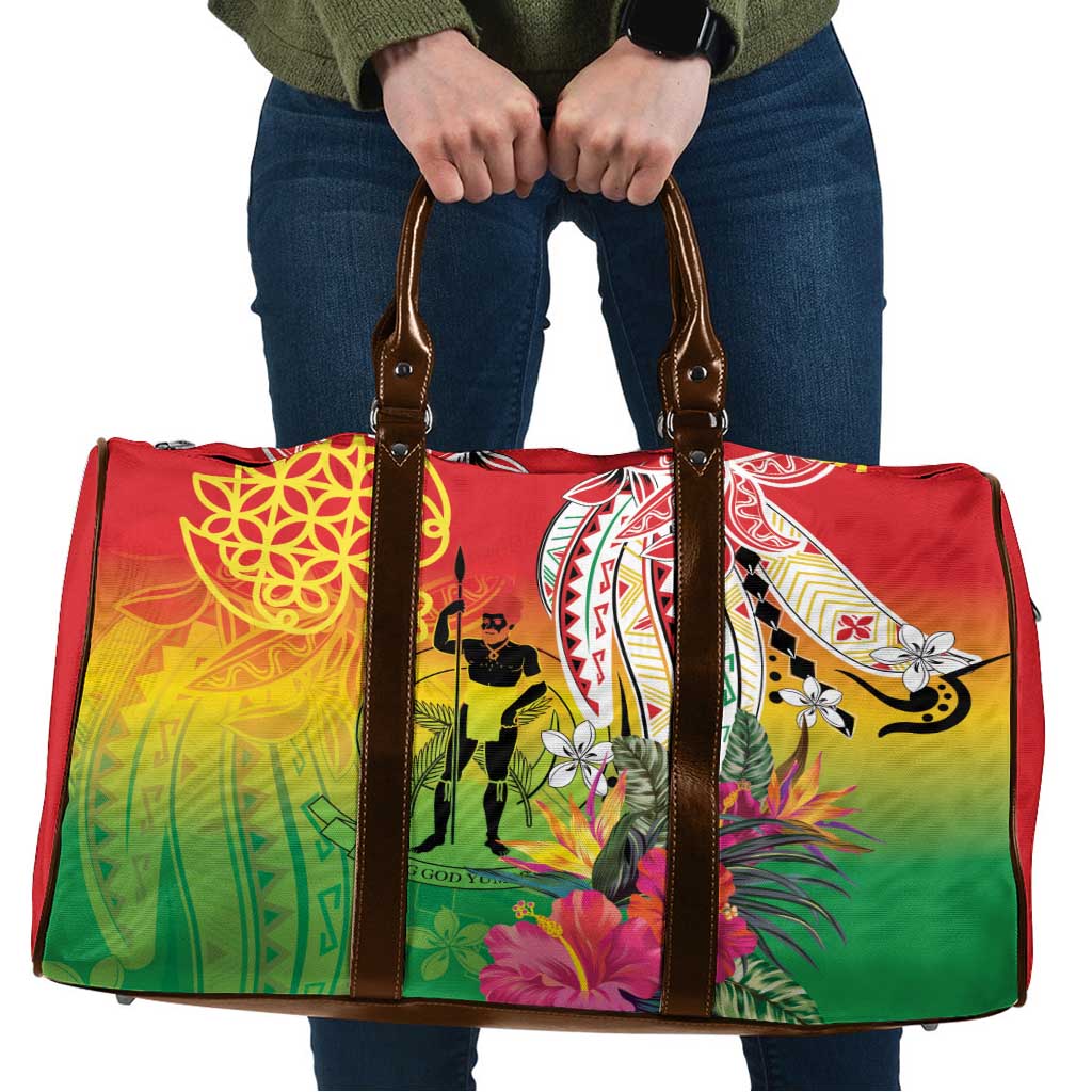 Vanuatu 45th Anniversary Travel Bag Polynesian with Sand Drawing Pattern - Polynesian Pride