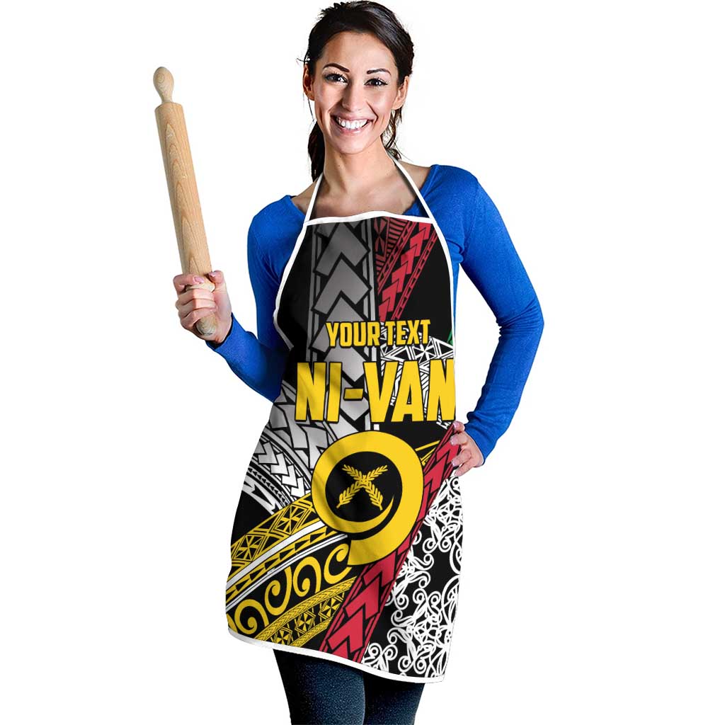 Vanuatu Proud to be Ni-van Personalised Apron with Mutis En Atan Patterns - Polynesian Pride