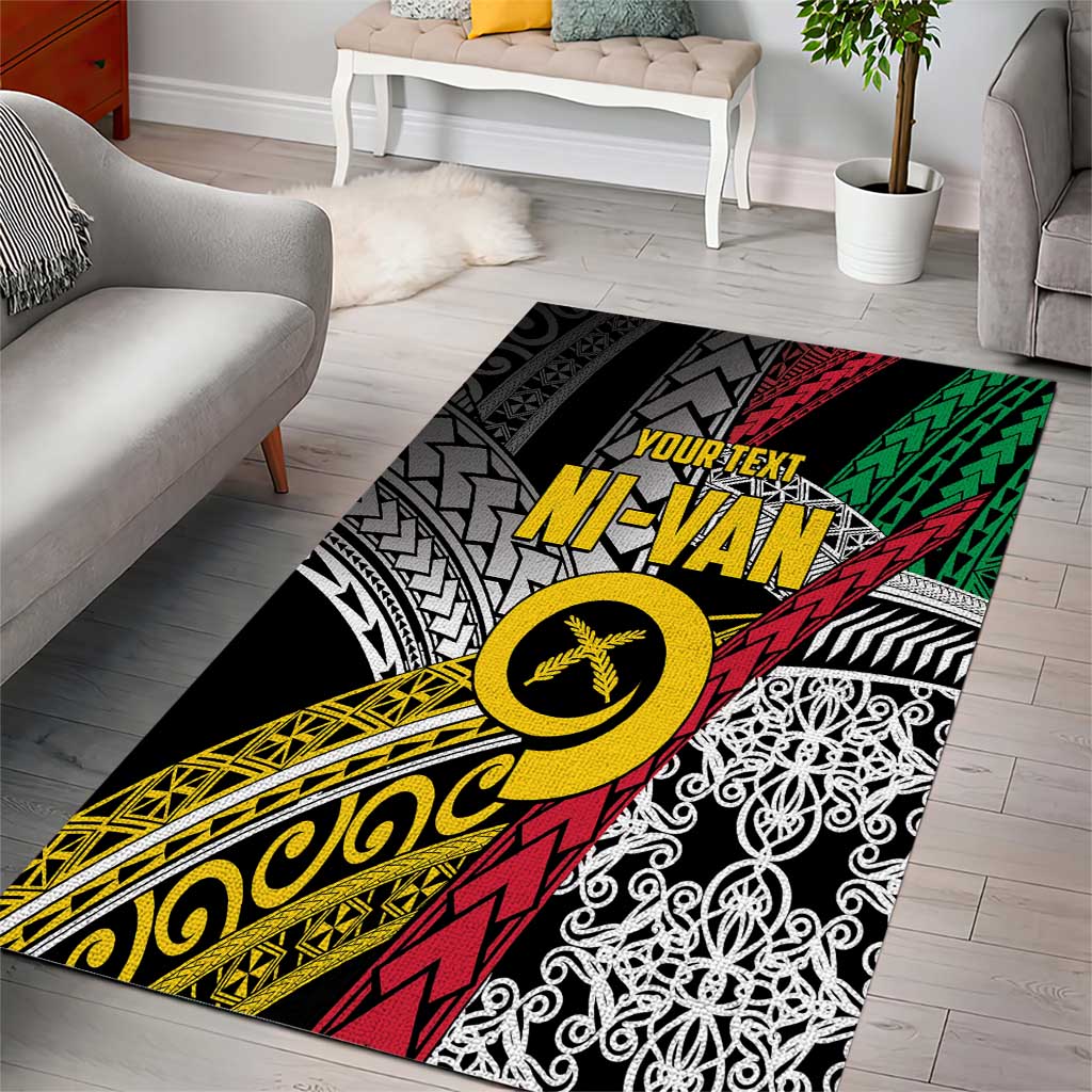 Vanuatu Proud to be Ni-van Personalised Area Rug with Mutis En Atan Patterns