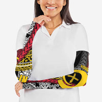 Vanuatu Proud to be Ni-van Personalised Arm Sleeves with Mutis En Atan Patterns - Polynesian Pride