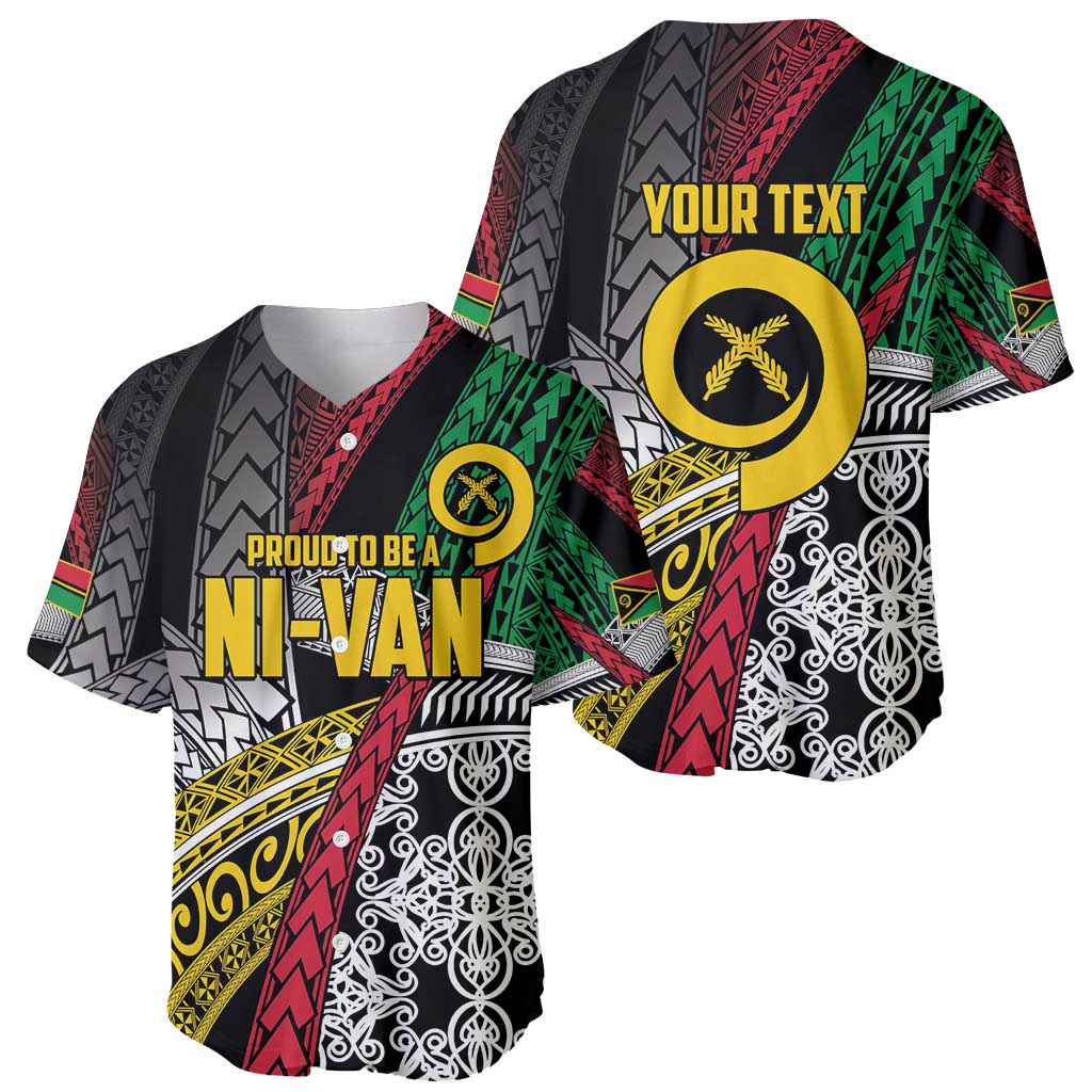 Vanuatu Proud to be Ni-van Personalised Baseball Jersey with Mutis En Atan Patterns