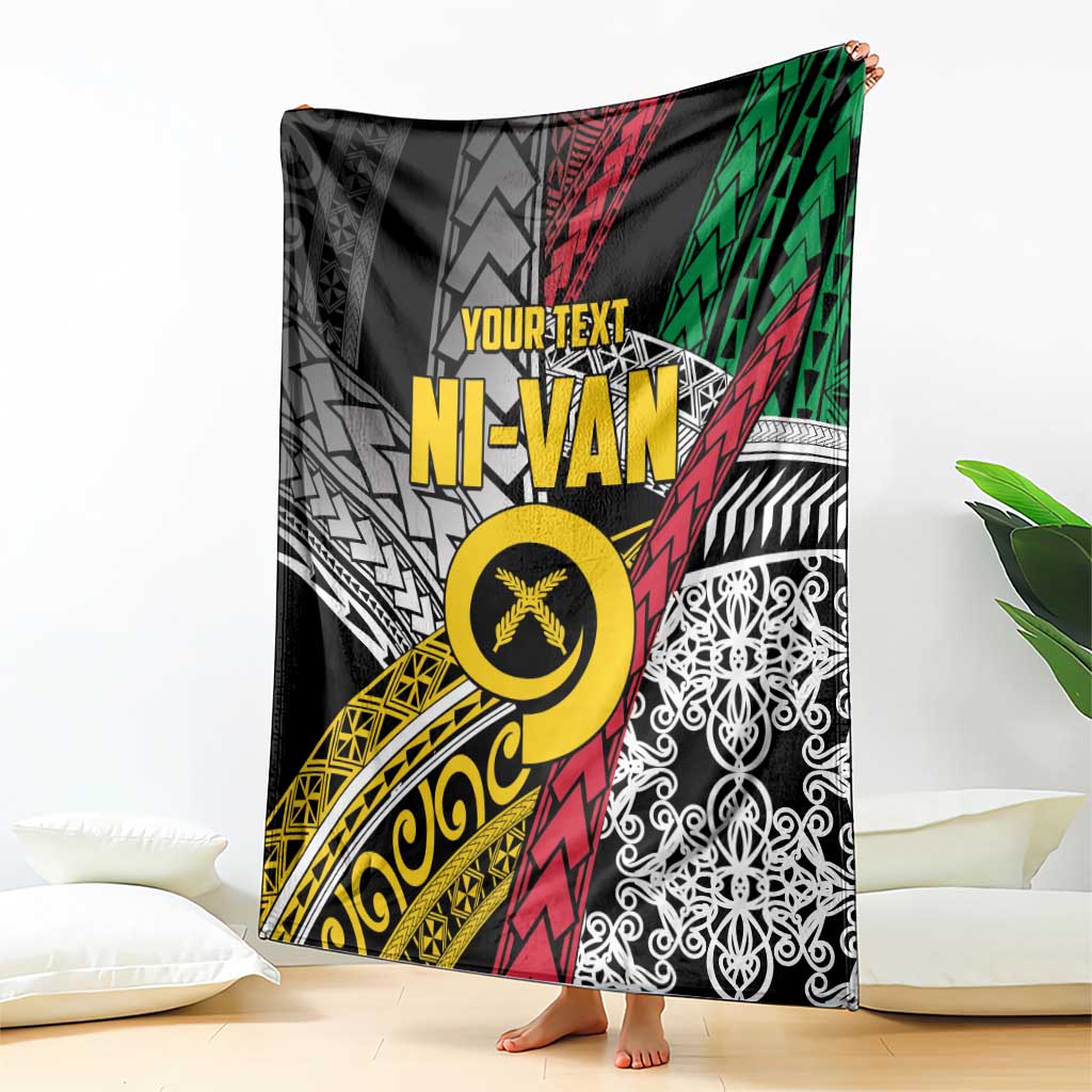 Vanuatu Proud to be Ni-van Personalised Blanket with Mutis En Atan Patterns