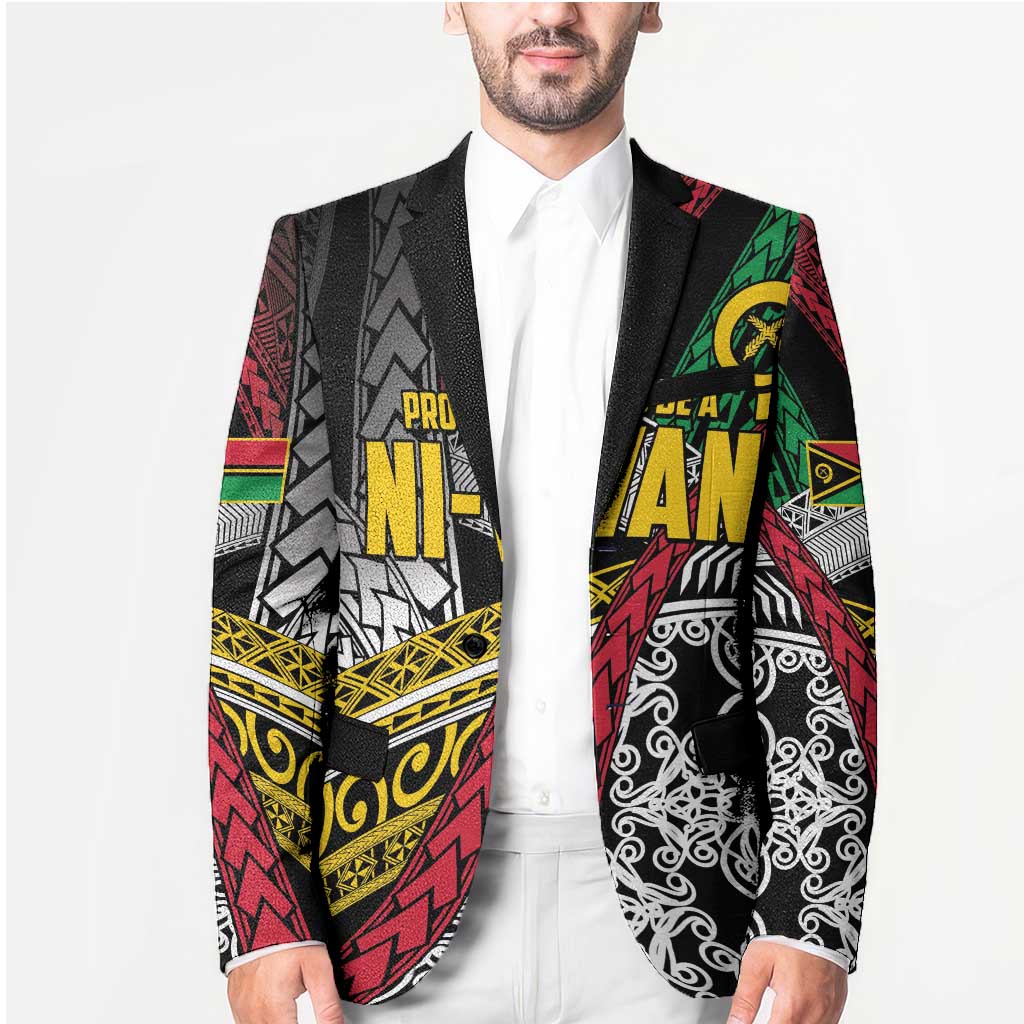 Vanuatu Proud to be Ni-van Personalised Blazer with Mutis En Atan Patterns - Polynesian Pride