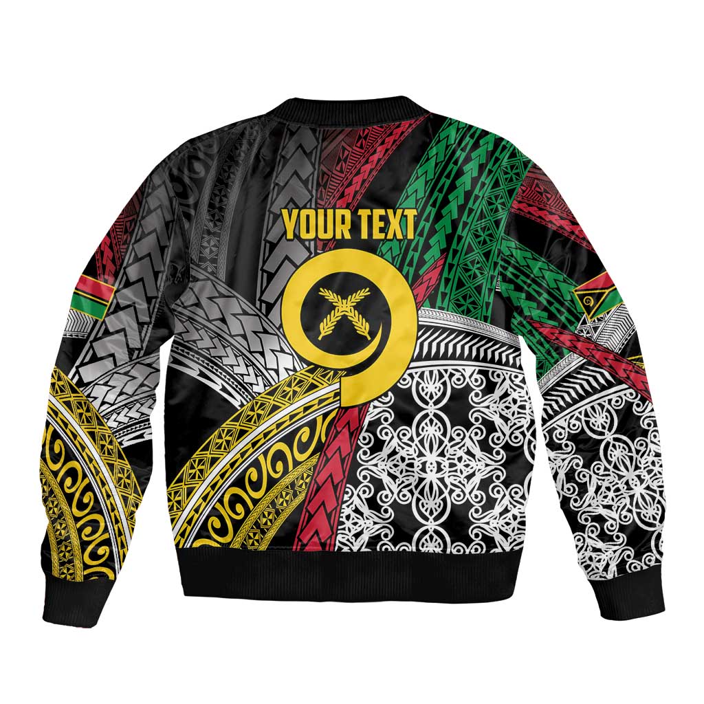 Vanuatu Proud to be Ni-van Personalised Bomber Jacket with Mutis En Atan Patterns LT9 - Polynesian Pride