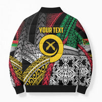 Vanuatu Proud to be Ni-van Personalised Bomber Puffer Jacket with Mutis En Atan Patterns - Polynesian Pride