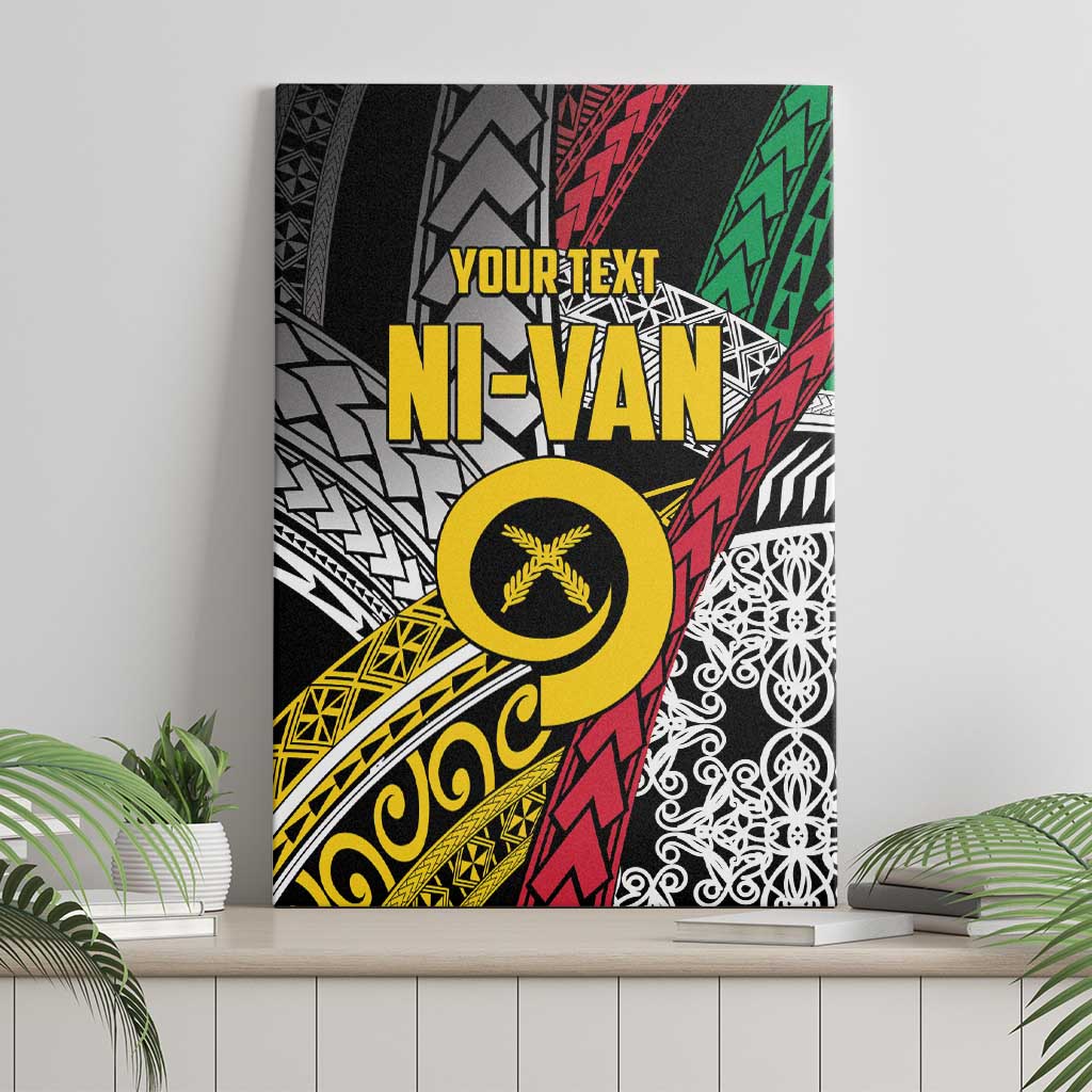 Vanuatu Proud to be Ni-van Personalised Canvas Wall Art with Mutis En Atan Patterns