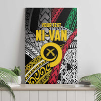 Vanuatu Proud to be Ni-van Personalised Canvas Wall Art with Mutis En Atan Patterns