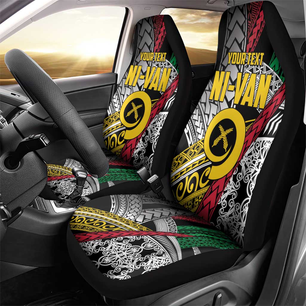 Vanuatu Proud to be Ni-van Personalised Car Seat Cover with Mutis En Atan Patterns