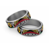 Vanuatu Proud to be Ni-van Classic Ring with Mutis En Atan Patterns - Polynesian Pride