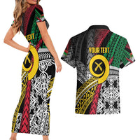 Vanuatu Proud to be Ni-van Personalised Couples Matching Short Sleeve Bodycon Dress and Hawaiian Shirt with Mutis En Atan Patterns