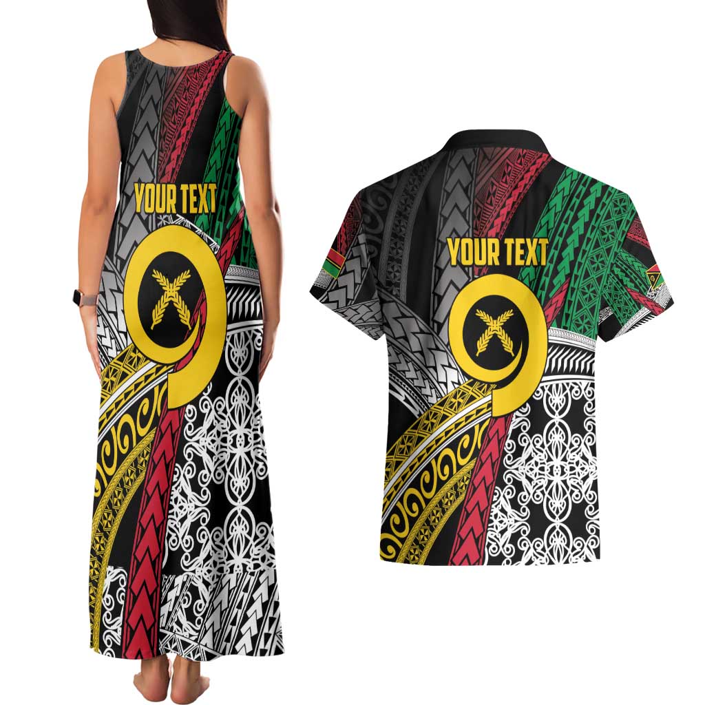 Vanuatu Proud to be Ni-van Personalised Couples Matching Tank Maxi Dress and Hawaiian Shirt with Mutis En Atan Patterns