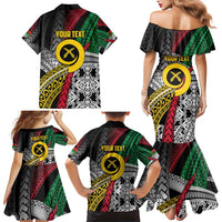 Vanuatu Proud to be Ni-van Personalised Family Matching Mermaid Dress and Hawaiian Shirt with Mutis En Atan Patterns