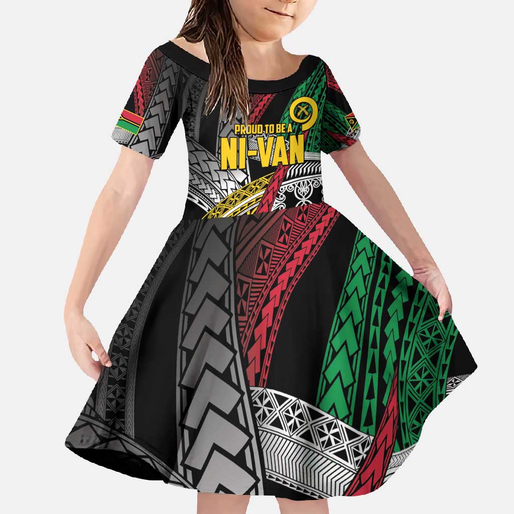 Vanuatu Proud to be Ni-van Personalised Family Matching Short Sleeve Bodycon Dress and Hawaiian Shirt with Mutis En Atan Patterns