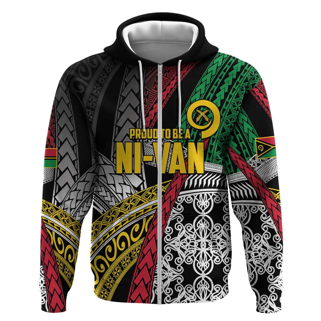 Vanuatu Proud to be Ni-van Personalised Hoodie with Mutis En Atan Patterns