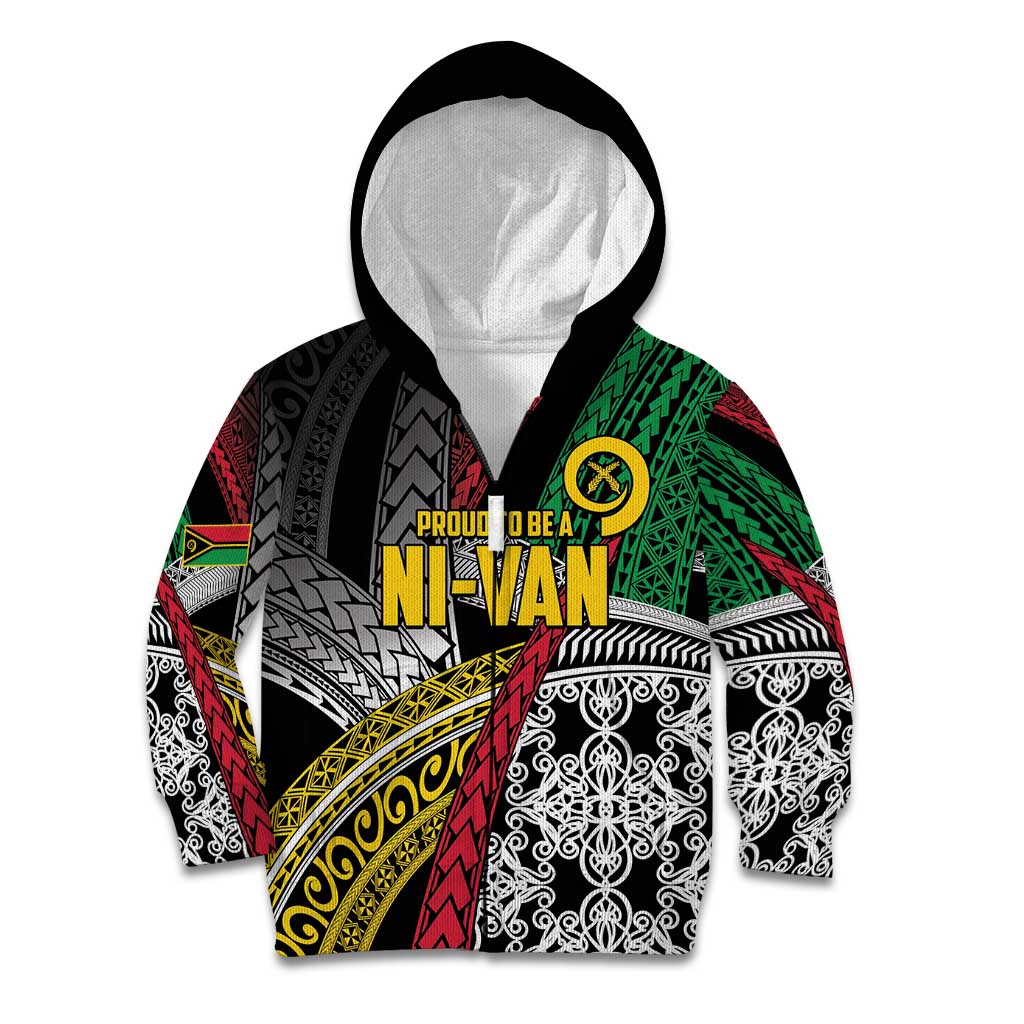 Vanuatu Proud to be Ni-van Personalised Kid Hoodie with Mutis En Atan Patterns