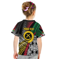 Vanuatu Proud to be Ni-van Personalised Kid T Shirt with Mutis En Atan Patterns