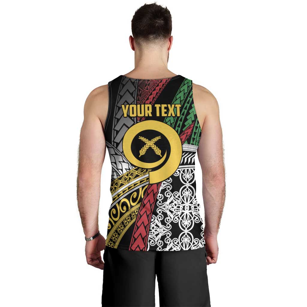 Vanuatu Proud to be Ni-van Personalised Men Tank Top with Mutis En Atan Patterns