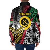 Vanuatu Proud to be Ni-van Personalised Padded Jacket with Mutis En Atan Patterns - Polynesian Pride