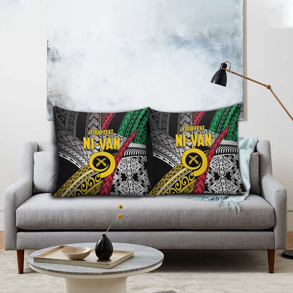 Vanuatu Proud to be Ni-van Personalised Pillow Cover with Mutis En Atan Patterns - Polynesian Pride